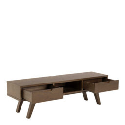 Wyld Haus Jyvaskyla Dark Oak Tv Unit With 2 Drawers And Sliding Door - thumbnail 3