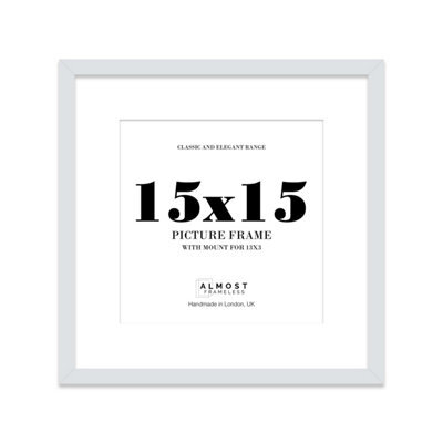 "15X15"" Light Grey Picture Frame - 15X15"" Square Frame With 13X13"" Mount For 15X15""/13X13"" Pictures Moderrn Style Thin Edge, 1 Pack" - image 1