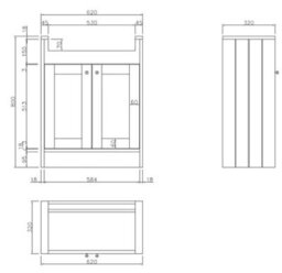 Affine Traditional Bathroom Cloakroom Suite Close Coupled Toilet Wc Green Vanity Unit - thumbnail 8