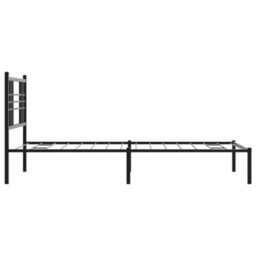 Berkfield Metal Bed Frame Without Mattress With Headboard Black 100X190Cm - thumbnail 5