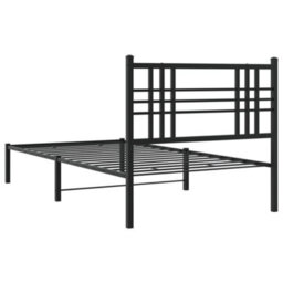 Berkfield Metal Bed Frame Without Mattress With Headboard Black 100X190Cm - thumbnail 6