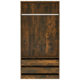 Berkfield Wardrobe Smoked Oak 100X50X200 Cm Engineered Wood - thumbnail 4
