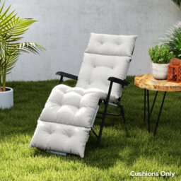 Outsunny Sun Lounger Cushion Only, Garden Lounge Chair Cushion, Light Grey - thumbnail 8