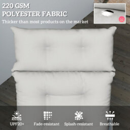 Outsunny Sun Lounger Cushion Only, Garden Lounge Chair Cushion, Light Grey - thumbnail 4