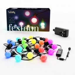Twinkly Festoon App-Controlled Led Bulb Lights String With 20 Rgb (16 Million Colours) 10M Black Cable In/outdoor Smart Lighting - thumbnail 2