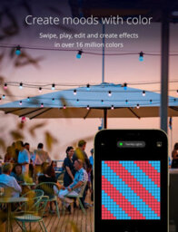 Twinkly Festoon App-Controlled Led Bulb Lights String With 20 Rgb (16 Million Colours) 10M Black Cable In/outdoor Smart Lighting - thumbnail 3