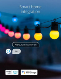 Twinkly Festoon App-Controlled Led Bulb Lights String With 20 Rgb (16 Million Colours) 10M Black Cable In/outdoor Smart Lighting - thumbnail 7