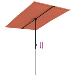 Berkfield Outdoor Parasol With Aluminium Pole 2X1.5 M Terracotta - thumbnail 6