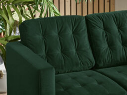 Furniturebox Jenna 2 Seater Emerald Green Velvet Sofa With Solid Wood Frame - thumbnail 4