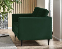 Furniturebox Jenna 2 Seater Emerald Green Velvet Sofa With Solid Wood Frame - thumbnail 3