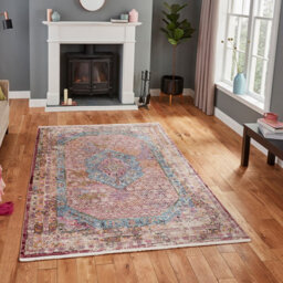 Multi Traditional Geometric Easy To Clean Rug For Dining Room-120Cm X 170Cm - thumbnail 1