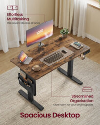 Vasagle Electric Standing Desk, Height Adjustable Desk, 100 X 60 Cm, Continuous Adjustment, Spliced Tabletop - thumbnail 4