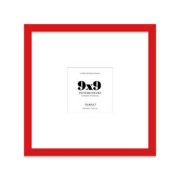 "9X9"" Red Picture Frame - 9X9"" Square Frame With 6X6"" Mount For 9X9""/6X6"" Pictures Moderrn Style Thin Edge, 1 Pack" - thumbnail 1
