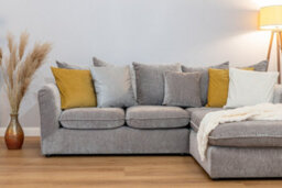 Abakus Direct Lucas Water Repellent Velvet Chenille Left Facing Corner Sofa In Grey - thumbnail 8