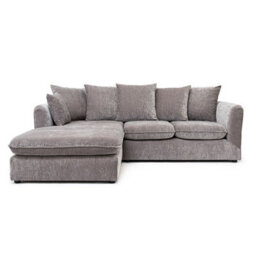 Abakus Direct Lucas Water Repellent Velvet Chenille Left Facing Corner Sofa In Grey - thumbnail 4
