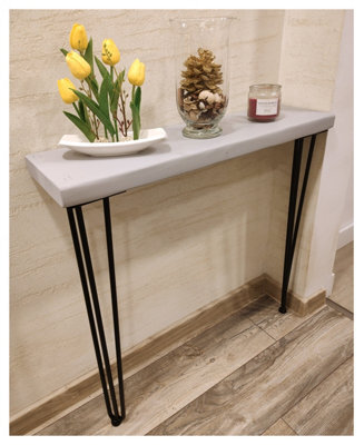 Moderix Rustic Console Table 145mm Hairpin 3R 711mm Antique Grey Length Of 90Cm - image 1