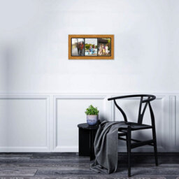 AK Frames 16X8 Oak Classic Multi Photo Frame With Black Mount - Holds 3 Apertures (3X) 7X5 Photos - thumbnail 3