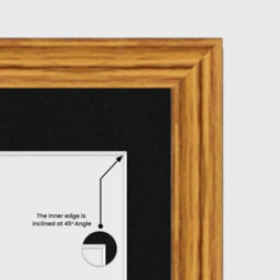 AK Frames 16X8 Oak Classic Multi Photo Frame With Black Mount - Holds 3 Apertures (3X) 7X5 Photos - thumbnail 7