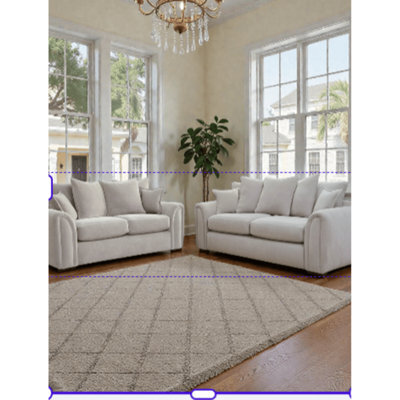 Rico 3+2 Sofa Set Cream Fullback