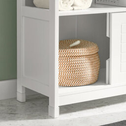 Sobuy Frg128-W, Under Sink Bathroom Storage Cabinet With Shelf And Double Sliding Door,white,w30Xd60Xh61 - thumbnail 9