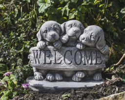 Oakley Welcome Dogs' Stone Cast Garden Ornament - thumbnail 6