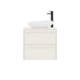 Royal Bathrooms Royal Bathroom Elmore 600mm Classic White Wall Mounted Bathroom Vanity Unit 2 Drawer Plain White Worktop With Nova Basin - thumbnail 7