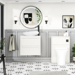 Royal Bathrooms Royal Bathroom Elmore 600mm Classic White Wall Mounted Bathroom Vanity Unit 2 Drawer Plain White Worktop With Nova Basin - thumbnail 5