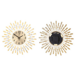 Living And Home Gold Wall Clocks Silent Large Crystal Drop Shape Battery Operated For Kitchen Dia 37.5Cm - thumbnail 6