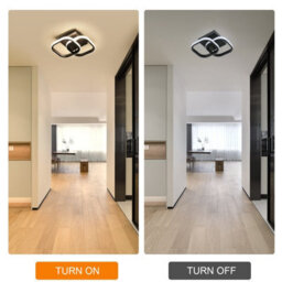 Pheashine Modern Ceiling Light Led 22W Warm Light 3000K Square Black Ceiling Lights Fixtures For Hallway Room Bedroom - thumbnail 4