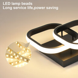 Pheashine Modern Ceiling Light Led 22W Warm Light 3000K Square Black Ceiling Lights Fixtures For Hallway Room Bedroom - thumbnail 3