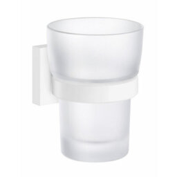 Smedbo Frosted Glass Tumbler With Non Rust Brass Wall Mount Holder