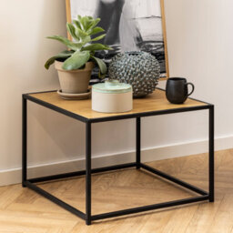 Furniture To Go Seaford Black Metal Coffee Table With Oak Top - thumbnail 6