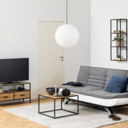 Furniture To Go Seaford Black Metal Coffee Table With Oak Top - thumbnail 3
