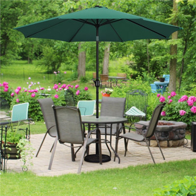 Yaheetech 2.94M Dark Green Patio Parasol Umbrella W/ Push Button Tilt And Crank - image 1