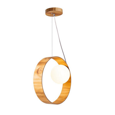 Luminosa Lighting Elstead Sfera Pendant Ceiling Light Teak - image 1