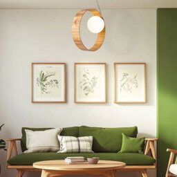 Luminosa Lighting Elstead Sfera Pendant Ceiling Light Teak - thumbnail 2