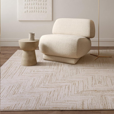 Furniturebox Uk Savannah Cream Textured Cross Pattern Rug 160X230 - image 1