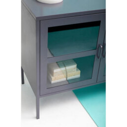 Orsina Industrial Three Door Grey Metal Sideboard, Adjustable Mid Century Sideboard, Versatile Modern Sideboard - thumbnail 8