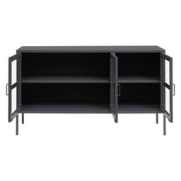 Orsina Industrial Three Door Grey Metal Sideboard, Adjustable Mid Century Sideboard, Versatile Modern Sideboard - thumbnail 2