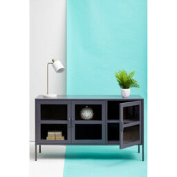 Orsina Industrial Three Door Grey Metal Sideboard, Adjustable Mid Century Sideboard, Versatile Modern Sideboard - thumbnail 7