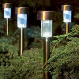 Cuqoo Solar Garden Stake Lights Cool White Stainless Steel Ip65 Waterproof Led Outdoor Pathway Border Ground Spikes Pack Of 10 - thumbnail 7