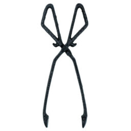 AB Tools Straight Log Tongs Cast Iron Metal Fireplace Firepit Wood Coal Heavy Duty Scissor - thumbnail 2