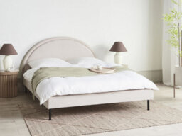 Beliani Bed Fabric Margut 160 X 200 Cm (Eu King Size) Light Beige - thumbnail 2