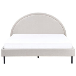 Beliani Bed Fabric Margut 160 X 200 Cm (Eu King Size) Light Beige - thumbnail 4
