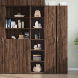 Berkfield Highboard Brown Oak 40X41X185 Cm Engineered Wood - thumbnail 1