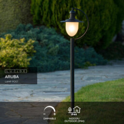 Lucide Aruba Cottage Bollard Lamp Post Outdoor - 1Xe27 - Ip44 - Black - thumbnail 2