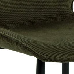 Wyld Haus Larkwood Set Of 4 Olive Green Corduroy Dining Chairs With Matt Black Legs - thumbnail 7