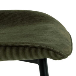 Wyld Haus Larkwood Set Of 4 Olive Green Corduroy Dining Chairs With Matt Black Legs - thumbnail 8