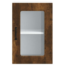 Berkfield Durable Kitchen Wall Cabinet With Glass Door Kalmar Smoked Oak Engineered Wood - thumbnail 6
