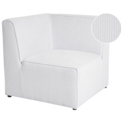 Beliani Corner Seat Lemvig Corduroy Off-White - image 1